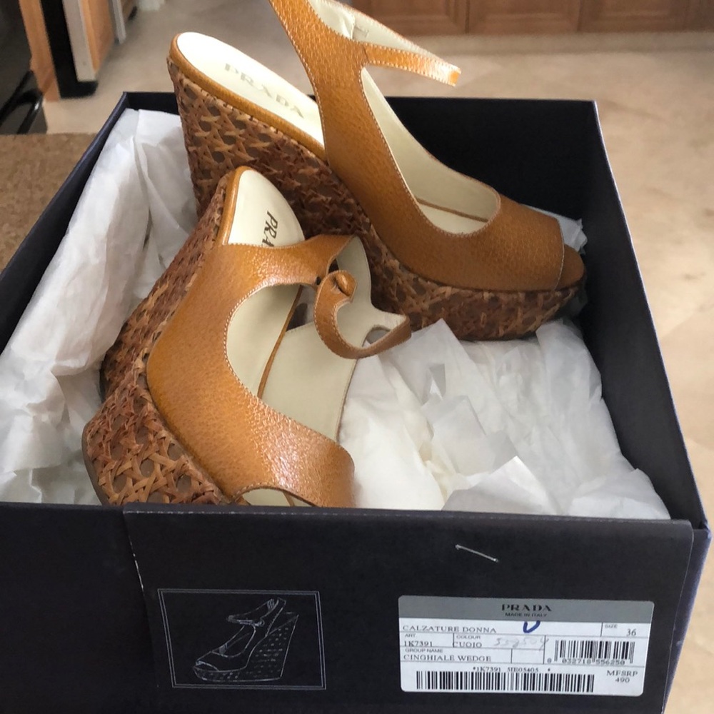 Never worn Prada wedges